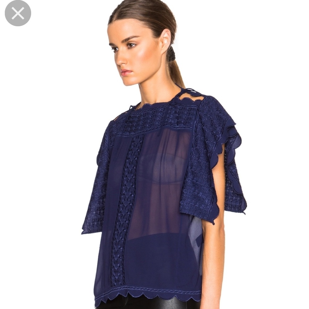 Isabel Marant Etoile  Axel Embroidered Dancers Top